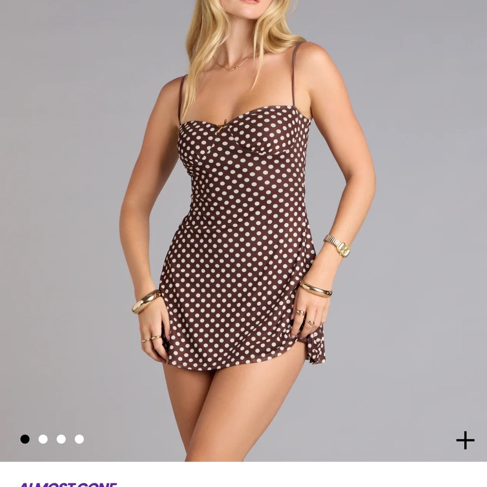 Windsor Brown Polka Dot Mini Dress